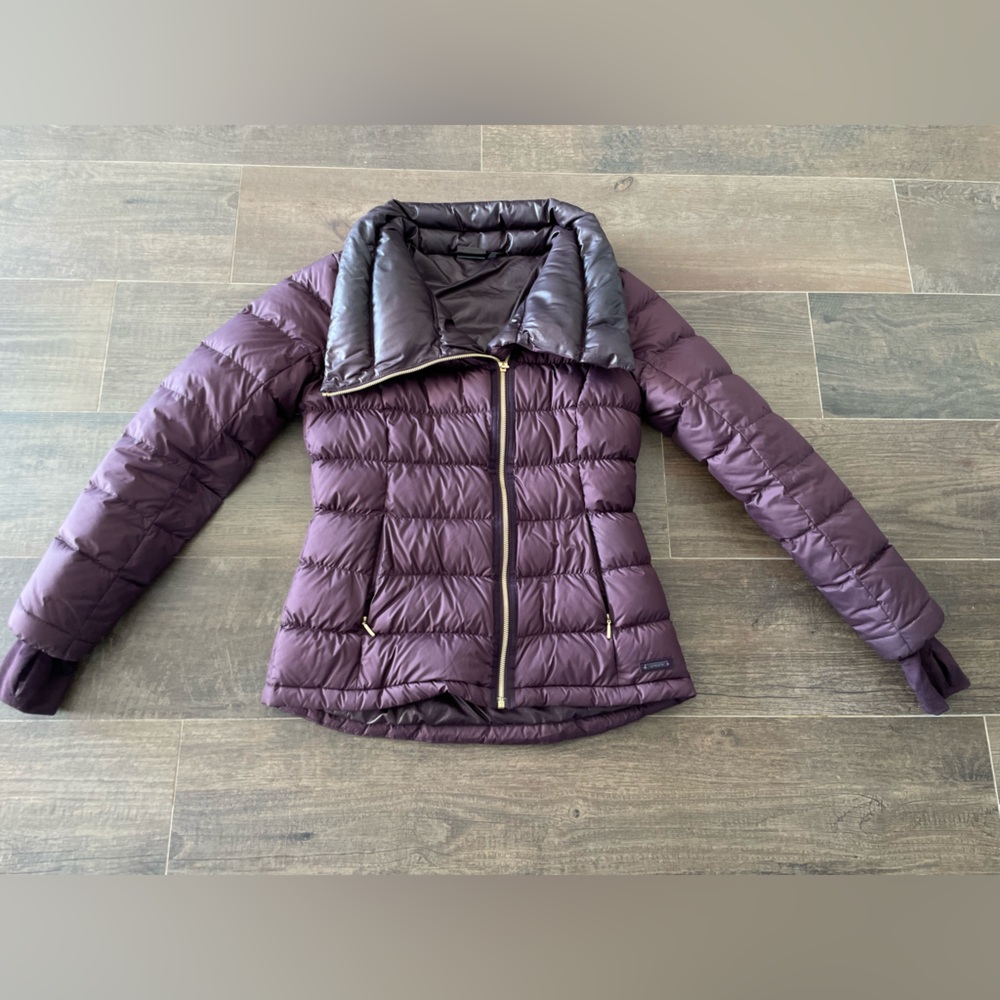Athleta Down Jacket with thumbholes.  Super warm.
